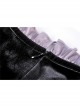 Purple Frilly Doll Collar Button Long Sleeves Black Gothic Dress