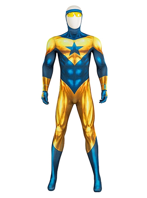 Comics Booster Gold Michael Jon Carter Halloween Cosplay Costume Bodysuit Set