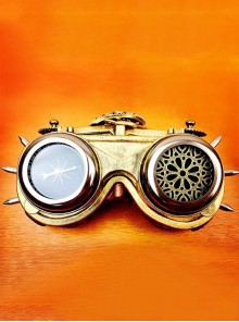 Creative Retro Golden Compass Alloy Gear Pattern Pattern Decoration Punk Style Personality Goggles