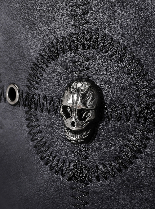 Black Creative Plague Doctor Alloy Skull Decorated Punk Style Unisex Top Hat