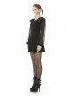 Lace Frilly V-Neck Mesh Long Sleeves Black Gothic Dress