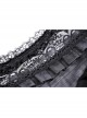 Lace Frilly V-Neck Mesh Long Sleeves Black Gothic Dress