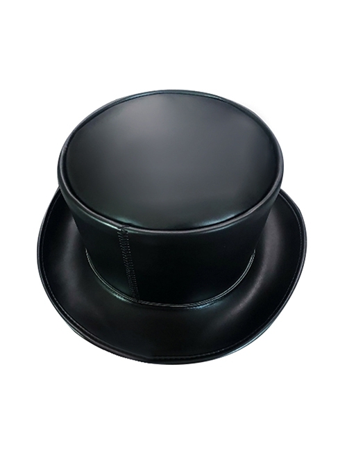 Medieval Retro PU Leather Warp Dome Unisex Punk Style Magic Hat