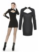 Cheongsam Collar Chest Hollow Cheongsam Buckle Long Sleeves Black Bodycon Punk Dress