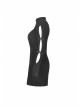 Cheongsam Collar Chest Hollow Cheongsam Buckle Long Sleeves Black Bodycon Punk Dress