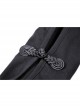 Cheongsam Collar Chest Hollow Cheongsam Buckle Long Sleeves Black Bodycon Punk Dress