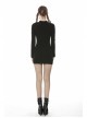 Cheongsam Collar Chest Hollow Cheongsam Buckle Long Sleeves Black Bodycon Punk Dress