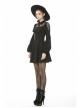 Lolita Lace Frilly Doll Collar Lace-Up Long Sleeves Black Gothic Dress