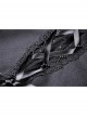 Lolita Lace Frilly Doll Collar Lace-Up Long Sleeves Black Gothic Dress