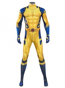 Movie Deadpool 3 Wolverine Halloween Cosplay Costume Printing Yellow Bodysuit