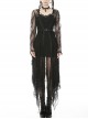 Black Lace Gothic Knitted Slim Sling Dress