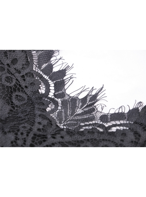 Black Lace Gothic Knitted Slim Sling Dress