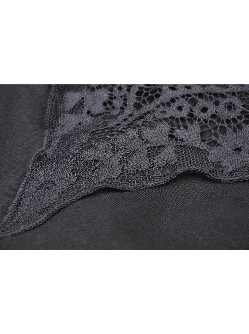 Black Lace Gothic Knitted Slim Sling Dress