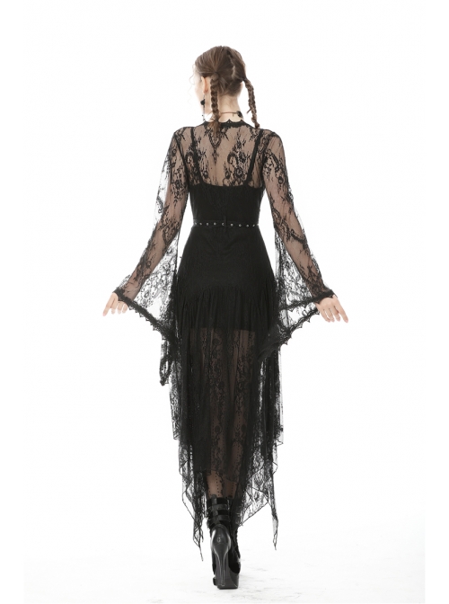 Black Lace Gothic Knitted Slim Sling Dress