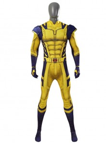 Movie Deadpool 3 James Howlett Wolverine Halloween Cosplay Costume Bodysuit Set Without Wolf Paws