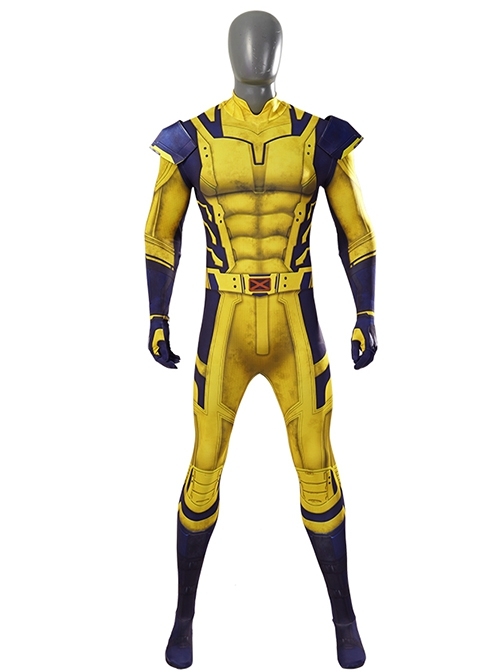 Movie Deadpool 3 James Howlett Wolverine Halloween Cosplay Costume Bodysuit Set Without Wolf Paws