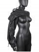 Black Polyester Embossed Wrap Neck Suspenders Punk Long Sleeve Arm Sleeves
