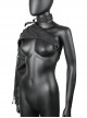 Black Polyester Embossed Wrap Neck Suspenders Punk Long Sleeve Arm Sleeves