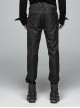 Gothic Male Black Casual Stripe Woven Fabric Trousers