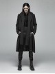 Gothic Male Black Casual Stripe Woven Fabric Trousers