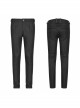 Gothic Male Black Casual Stripe Woven Fabric Trousers