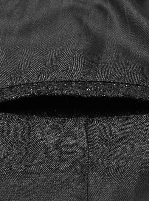 Gothic Male Black Casual Stripe Woven Fabric Trousers