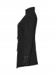 Black Stretch Slim Stand Collar Eyelet Rope Zipper Punk Denim Long Sleeve Jacket