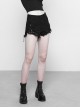 Steam Punk Casual Female Ripped Binding Black Shorts