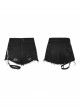 Steam Punk Casual Female Ripped Binding Black Shorts