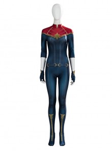 Movie The Marvels Captain Marvel 2 Carol Danvers Battle Suit Halloween Cosplay Costume Bodysuit Full Set