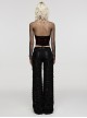 Sexy Black And Red Stretch Knit Stitching Spider Pattern Mesh Adjustable Scarf Punk Style Daily Hollow Sleeveless Vest