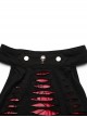 Sexy Black And Red Stretch Knit Stitching Spider Pattern Mesh Adjustable Scarf Punk Style Daily Hollow Sleeveless Vest