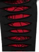 Personalized Black And Red Spider Pattern Mesh Fabric Tailoring Design Cuffs With Removable Metal Rings Gothic Style Gloves