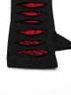 Personalized Black And Red Spider Pattern Mesh Fabric Tailoring Design Cuffs With Removable Metal Rings Gothic Style Gloves