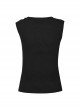 Black Stretch Knit Shoulder Personality Rivet Hollow Out Decoration Punk Style Daily Sleeveless Vest
