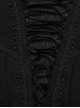 Black Muscular Cotton Sexy Deep V-Neck Velvet Webbing Gothic Style Long-Sleeved Lace Shirt