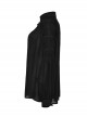 Black Muscular Cotton Sexy Deep V-Neck Velvet Webbing Gothic Style Long-Sleeved Lace Shirt