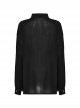 Black Muscular Cotton Sexy Deep V-Neck Velvet Webbing Gothic Style Long-Sleeved Lace Shirt