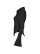 Black Elastic Slim Fit Bat Collar Waisted Personalized Slit Bell Sleeve Gothic Daily Shirt