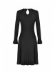 Black Lolita Chest Flower Mesh Lace-Up Long Sleeves Gothic Dress