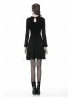 Black Lolita Chest Flower Mesh Lace-Up Long Sleeves Gothic Dress
