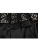 Exquisite Black And Gold Patterned Hollow Mesh Sexy One-Line Collar Gothic Style Rope Dress