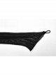 Sexy Off-Shoulder Deep V-Neck Black Stretch Velvet Spliced Mesh Gothic Style Long Sleeved Rope Dress