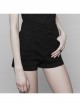 Steam Punk Female Black Hollowed Back Cross Shorts