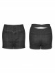 Steam Punk Female Black Hollowed Back Cross Shorts