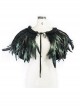 Gothic Black Lace Feather Shawl