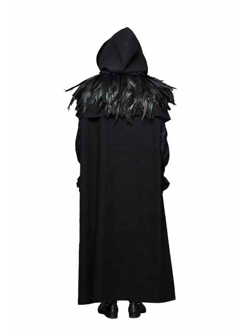 Gothic Black Lace Feather Shawl