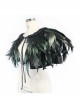 Gothic Black Lace Feather Shawl