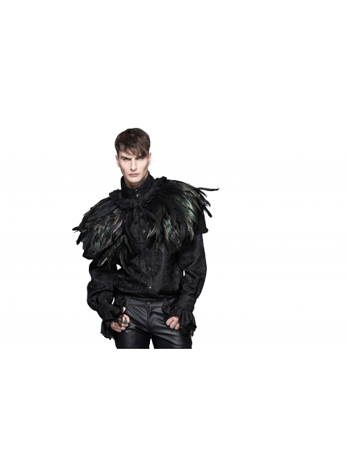 Gothic Black Lace Feather Shawl