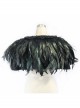 Gothic Black Lace Feather Shawl